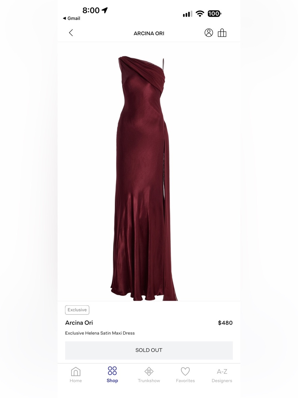 Arcina Ori Helena Satin Maxi Dress